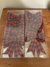 Hobby Lobby Red Black Buffalo Plaid Christmas Ornament Bows - 2 packs