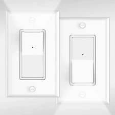 2 Pack Illuminated 3 Way Light Switch, Decora Paddle Rocker Light Switch With Le