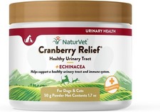 NaturVet CRANBERRY RELIEF Dog Cat Remedy Urinary Tract Infections 50 Gram 3 PACK
