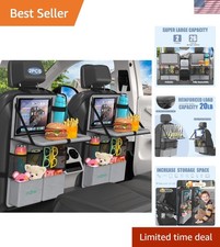 Car Backseat Organizer with Tablet Holder,11 Storage Pockets with Foldable Fo...