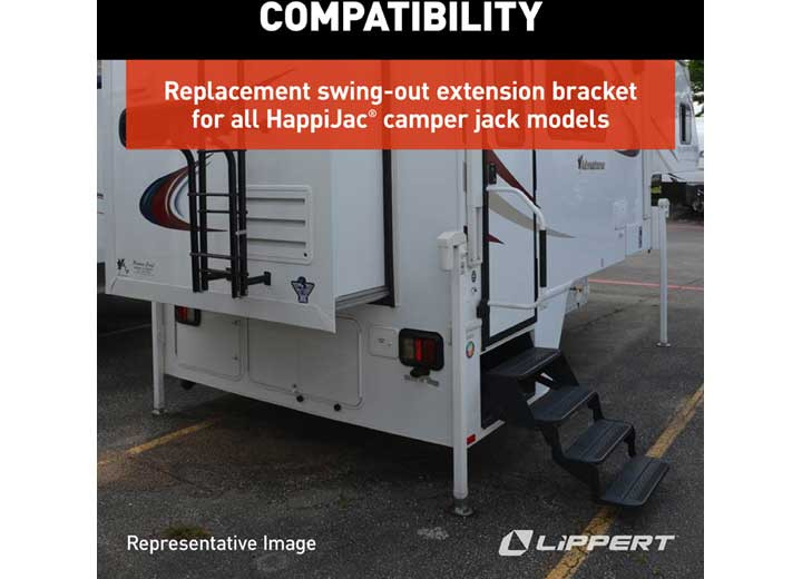 Lippert 182496 RV Trailer HappiJac Swing Out Extension Lippert 182496 RV Trailer HappiJac Swing Out Extension
