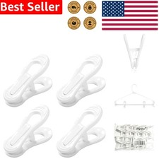 Versatile 20-Piece White Plastic Clips for Hangers - Ideal for Organizing