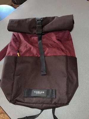 Timbuk2 Roll Top Backpack Laptop Commuter Travel School Bag Maroon and Brown