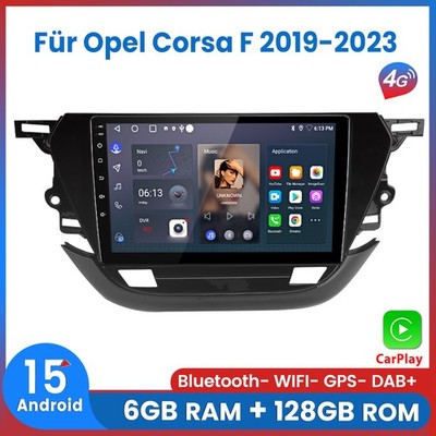 Für Opel Corsa F 2019-2023 Carplay Autoradio Android 15 GPS Navi BT Wifi 6+128GB