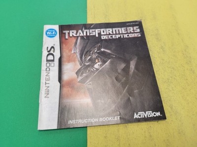 Nintendo DS Manual Only Transformers Deceptions 