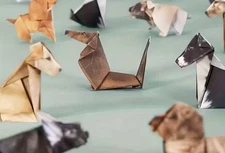 Origami Paper Pups Dogs DIY 45-50 sheets w/instr coworker novelty craft gift