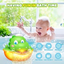 DIYFRETY BABY BATH TOYS LIGHT-UP DINOSAUR BATH BUBBLE MACHINE AUTOMATIC BUBBLE