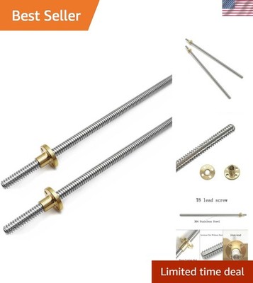 Stainless Steel 400mm TR8x2 Lead Screw with T8 Brass Nut - Upgrade Your Printer