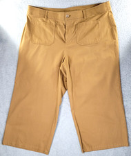 Ava  Viv Women's Plus Size 24 High Rise Wide Leg Crop Pants Brown Khaki Tan EUC