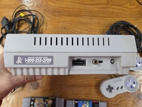 SNES Console Bundle /w 2 Games, 2 controllers & cables! Cleaned/Tested/Works!