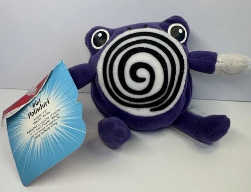 POLIWHIRL 1998 Hasbro Nintendo Pokemon 5" Beanie Plush Stuffed Toy With Tag