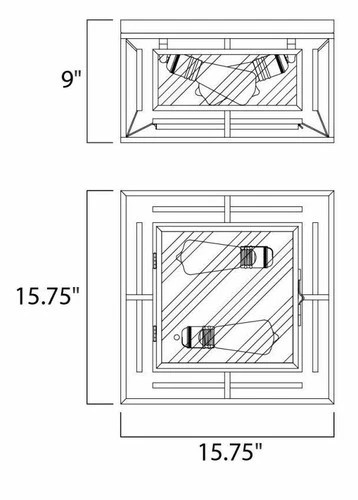 Maxim Era 21670CDBK Black 2-Light 15" Clear Seedy Glass Ceiling Light - Picture 8 of 8