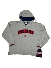 VTG Lee Sport Cleveland Indians Gray Sweatshirt Hoodie Stitched MLB Sz L 90’s