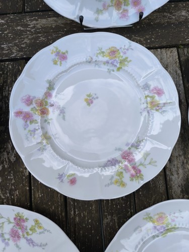 Ch. Ahrenfeldt 6 Teller Flach Porzellan Limoge Dekor Blumenmuster Gegen 1900 n2 - Bild 5 von 22