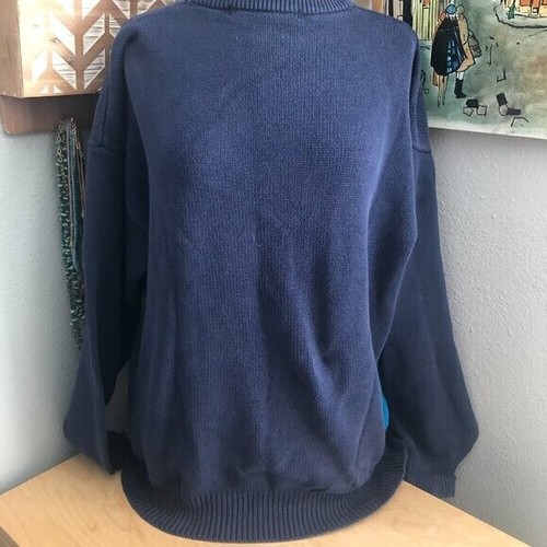 Vintage John Ashford Golf Big Image Golfing Knit Sweater Mens Large Blue Green - Picture 4 of 12