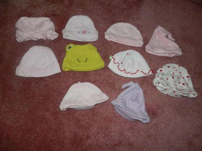 Lot Baby Girl Hats Caps Size 0 3 6 Months Reborn Doll