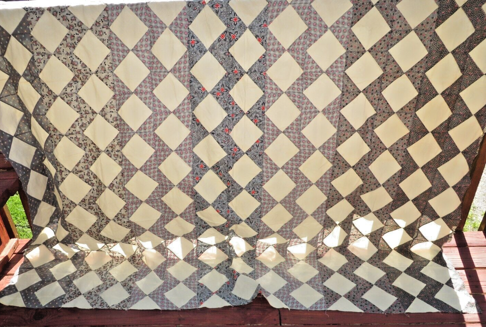 Vintage HandStitched Quilt Top eBay