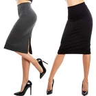 Elegant High Waist Long Fitted Skirt With Slit TOOCOOL VI-1938