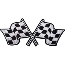 Checkered Flag Embroidered Iron / Sew On Patch Check F1 Racing Car Shirt Badge