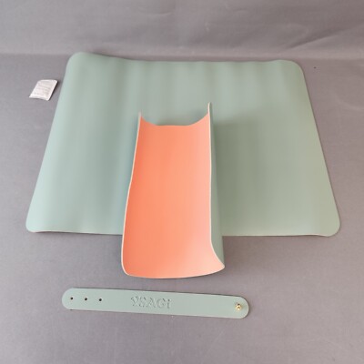Mausmatte - groß 2 Stück - PU-Leder - YSAGI - blau + orange neu/versiegelt - kostenloser Versand