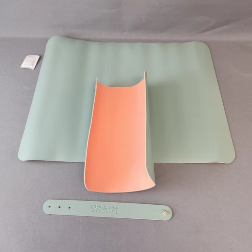 Mouse Mat - Large 2 Pk - PU leather - YSAGI - Blue+Orange New/Sealed - Free P&P