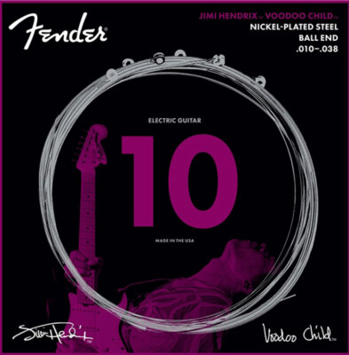 Fender Jimi Hendrix vernickelte Ball-Saiten für E-Gitarre 10-38 1-3 Packungen