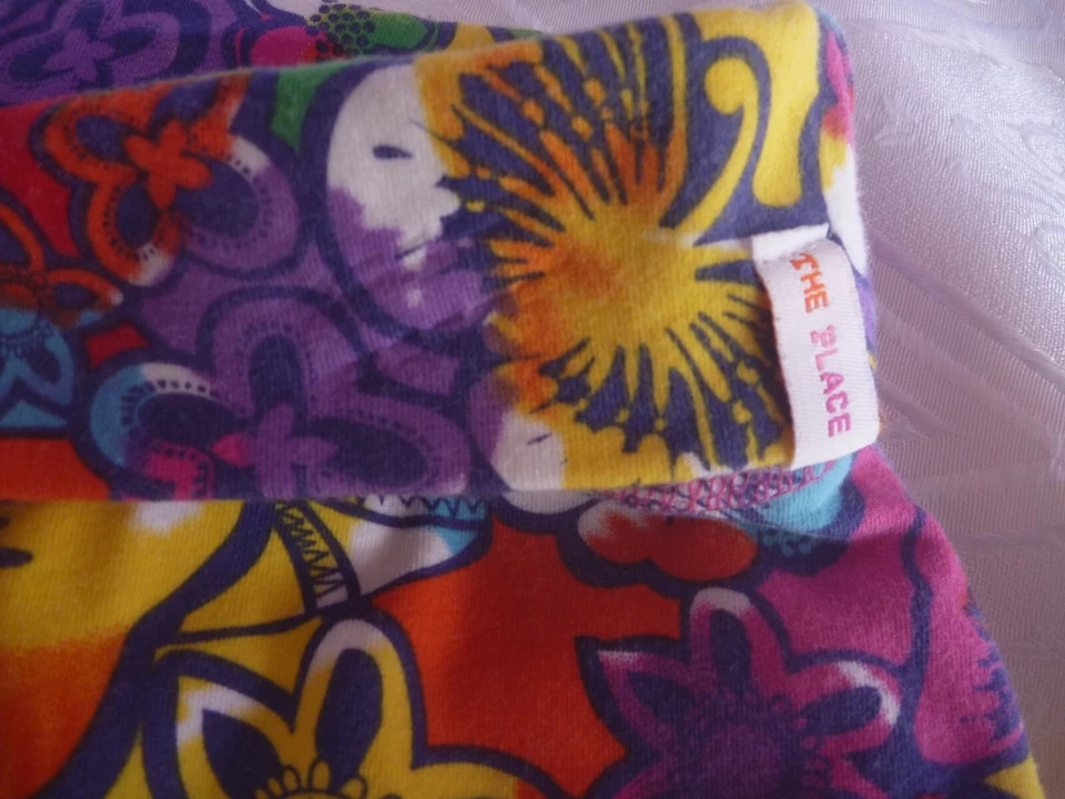 Girl 14 Skort  Skirt Tiered Ruffled Active Floral Multi Cotton Knit Stretch - Image 3 of 4