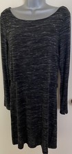 Mint Velvet Black Marl Double Layered Tunic Dress Short Fitted Size 10