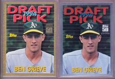 Ben Grieve 2001 Topps 50 Years Chrome Traded 44T & Base 1994 1913/2001 GOLD