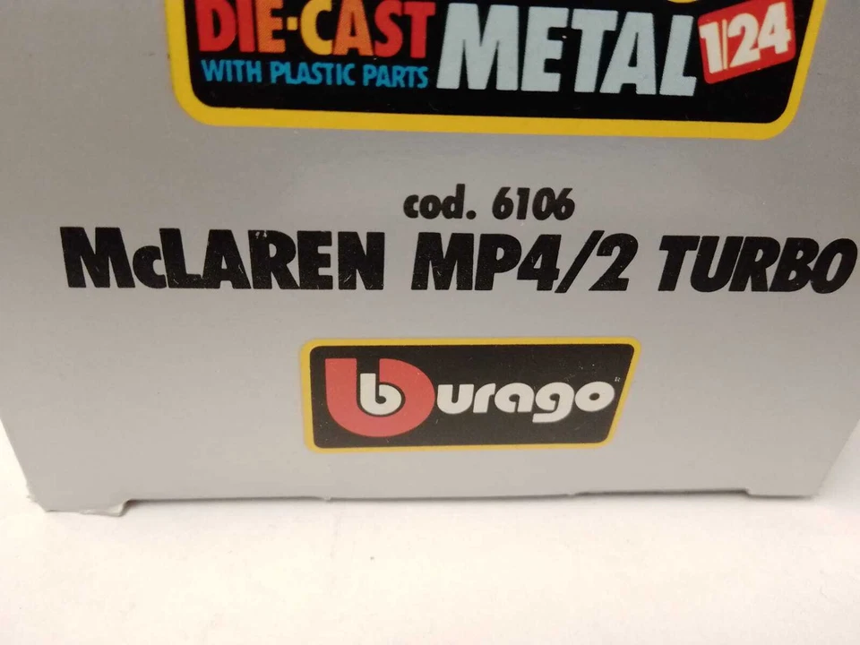 BBurago Burago Mclaren MP4/2 Turbo #1 Alain Prost 1/24 6106 - Immagine 2 di 2