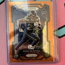 KENNY MCINTOSH 2023 PANINI PRIZM ORANGE LAZER PRIZM ROOKIE RC #391 Seahawks SP