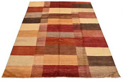 Gabbeh Rug 8'2'' x 9'4'' Multicolor Wool Contemporary Hand-Knotted Carpet