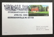 US Postal Card Special Event Cancel - Stoneman's Raid Hendersonville, N Carolina