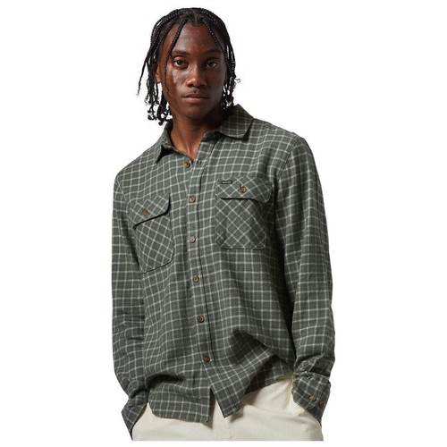 Brixton Lightweight Ultra Flannel Shirt Ivy Green / White - Picture 4 of 6