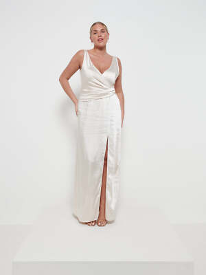 sachin and babi light blue dress Krystal Satin Wrap Gown main image 0