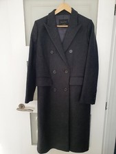 Massimo Dutti Female Classic Button Coat Charcoal Size 8 Rrp £239