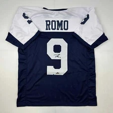 Facsimile Autographed Tony Romo Dallas TG Reprint Laser Auto Jersey Size Mens XL