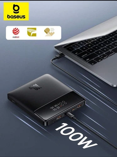 Baseus Power Bank, 20000mAh 100W PD Fast Charging Portable Charger Digital Displ