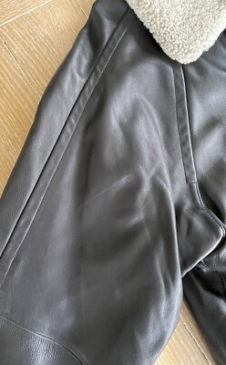 Timberland レザージャケットWEATHERGEAR Vintage Timberland Weathergear Black Leather Jacket Shearling