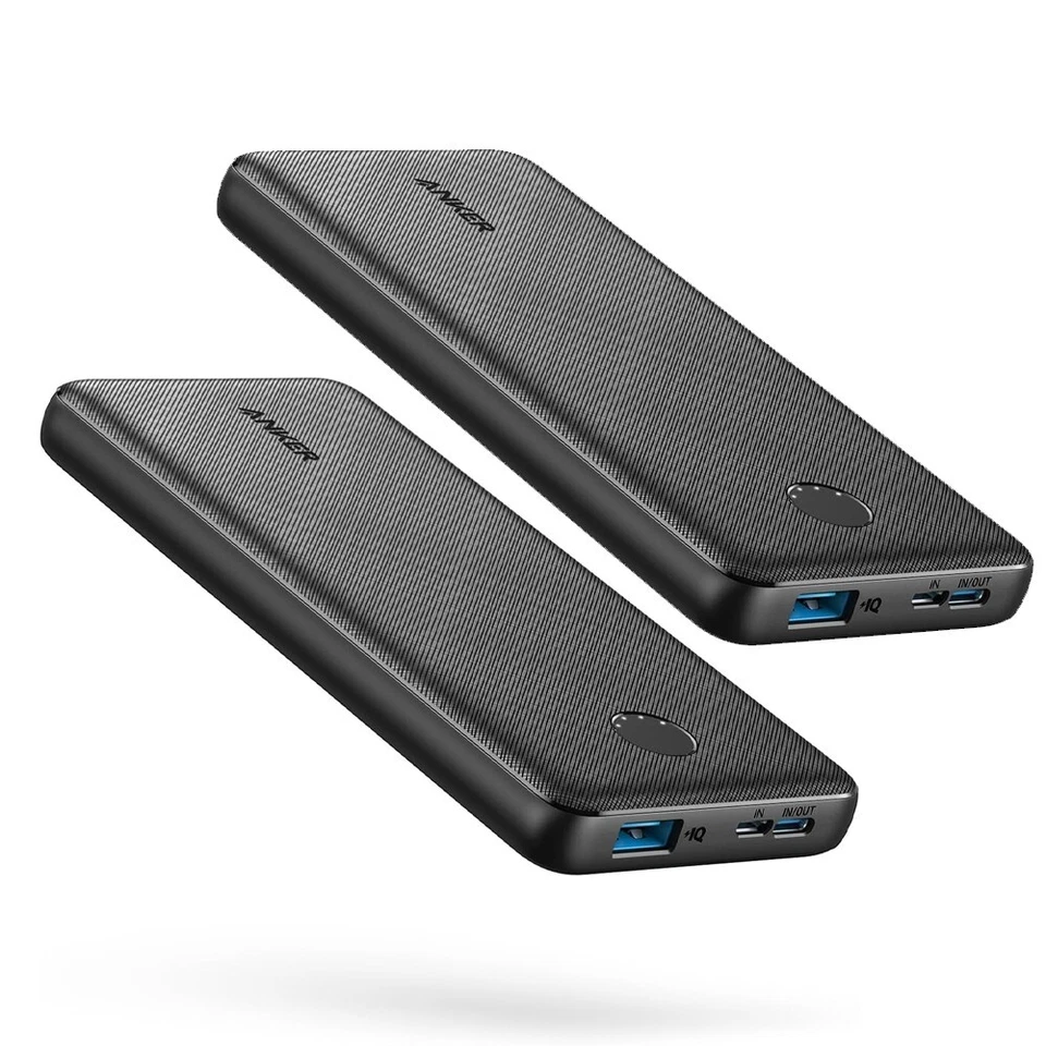 Anker Power Bank PowerCore 10000mAh Battery 15W USB-C Charging (2 Pack) |Refurb