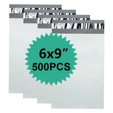 500 Poly 6x9 White Poly Mailers Shipping Envelopes Mailing Bags 2.5 Mil