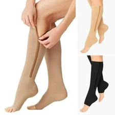 New Compression Copper Zipper Socks Men's Women's Graduated Support Stockings