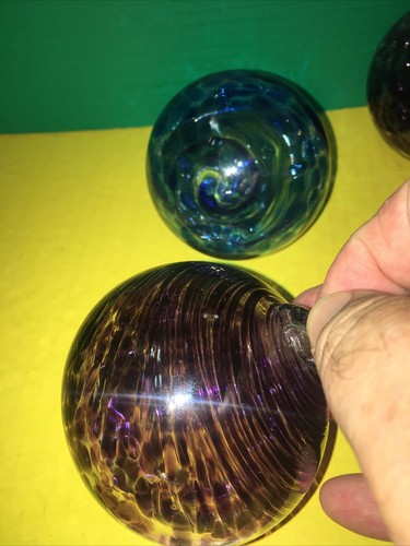Hand blown glass ball ornaments - lot of 4 - Picture 16 of 20