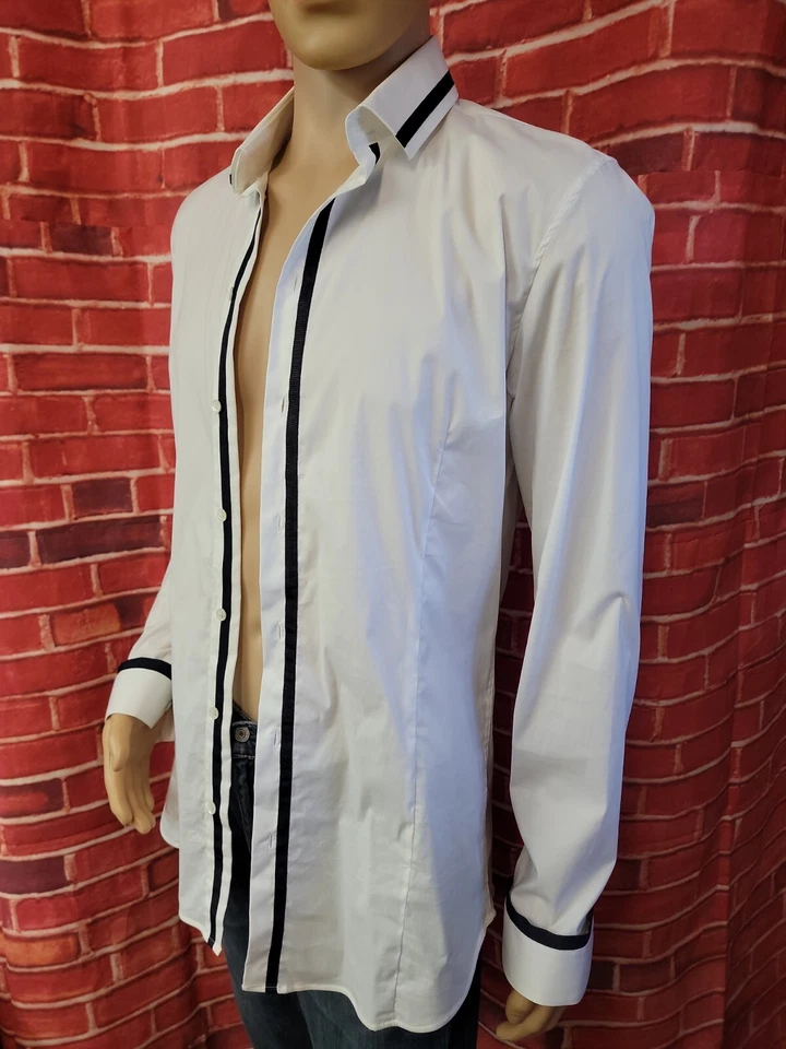 Camisa de manga larga Patrizia Pepe blanca de mezcla de algodón para hombre talla 50 #W  Foto 2 de 4