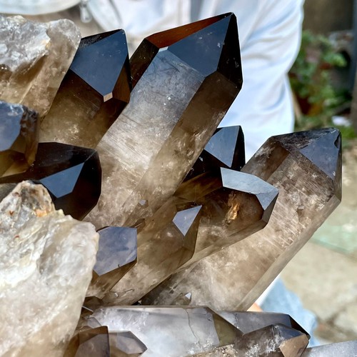 7.84LB Natural Tawny black Crystal Quartz Crystal Cluster Mineral Specimen Heal - 第 10/17 張圖片