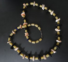 Vintage Tribal Chunky Boho Necklace Tube Bead Shell Shard Hook Clasp 30" long — photo 4