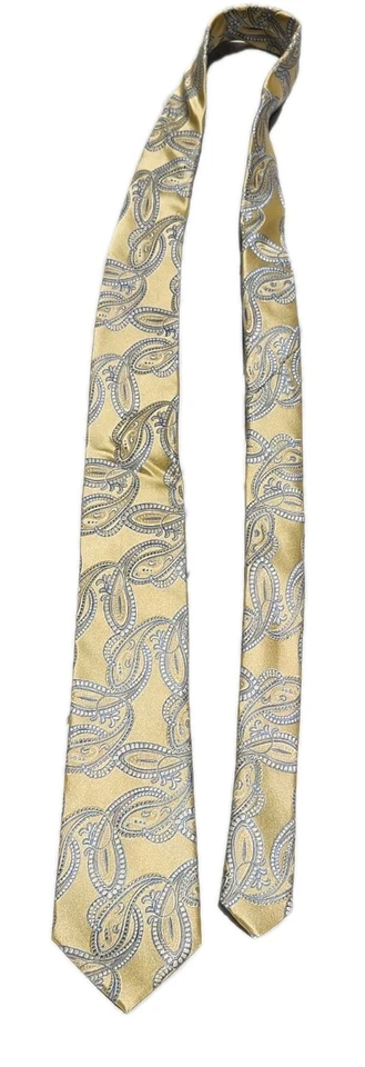 Corbata de seda de cachemira púrpura y oro amarillento y eléctrica Michael Kors de 3,5”/59,5” para hombre Foto 4 de 4