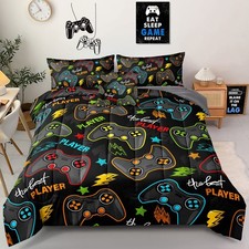 5 Pieces Gaming Bedding Set Twin Size for Boys Gamer Comforter Set for Boys G...
