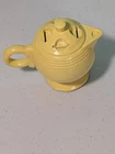 Vintage Homer Laughin Yellow Fiesta Teapot Cheese Spreader Holder & Round Handle