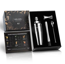 KALAMI Premium Cocktail Shaker Set - Stainless Steel Martini Bar Tool Kit